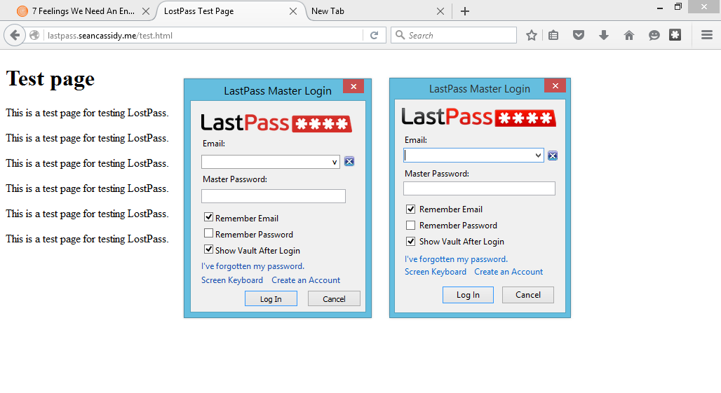 LastPass Firefox login